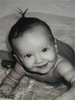 Baby photo used to illustrate fat distribution in a young face
