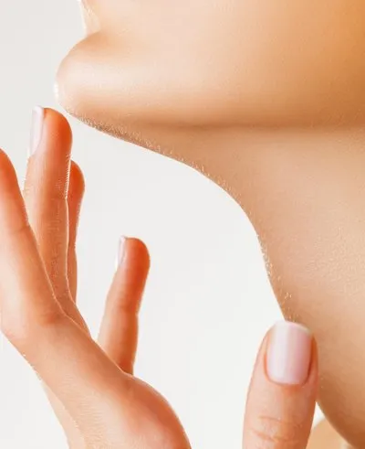 closeup of woman's neck