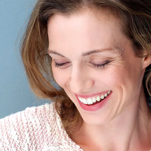 example of facial wrinkles including 'crow's feet' around eyes